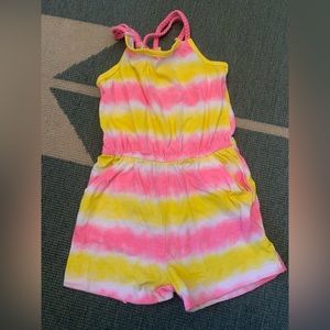 Okie Dokie Shorts Romper Pink & Yellow Toddler Size 4T
